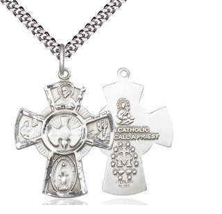 Sterling Silver 5-Way Medal Catholic Jewelry