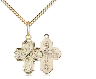 14kt Gold Filled 4-Way Medal Religious Jewelry