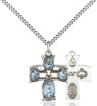 Pewter 5-Way Medal Religious Jewelry