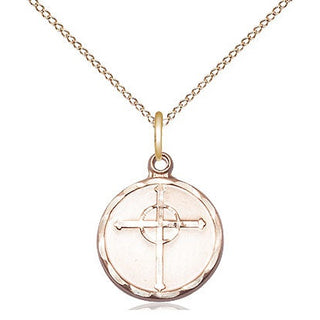 14kt Gold Filled Episcopal Cross Medal Religious and Catholic Jewelry