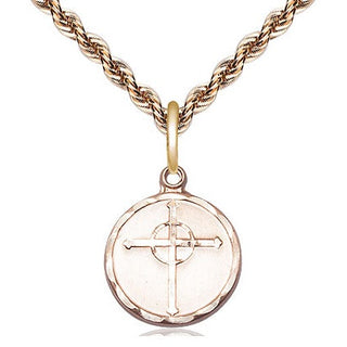 14kt Gold Filled Episcopal Cross Medal Religious and Catholic Jewelry