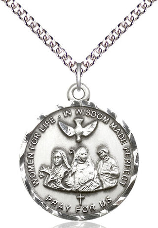 Sterling Silver 3-Doctors Medal Catholic Jewelry