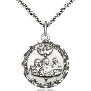Sterling Silver 3-Doctors Medal Catholic Jewelry