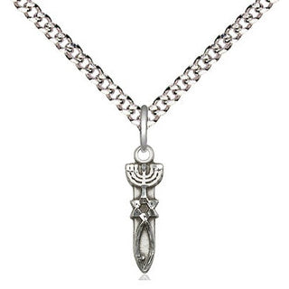 Sterling Silver Menorah Star Fish Medal Religious and Catholic Jewelry