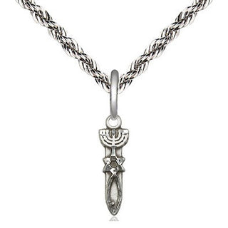 Sterling Silver Menorah Star Fish Medal Religious and Catholic Jewelry