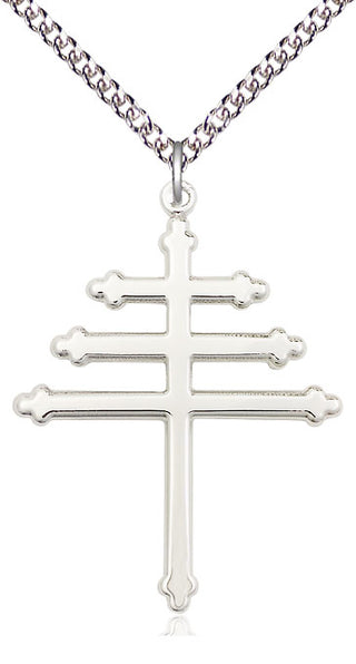 Sterling Silver Maronite Cross Medal Catholic Jewelry