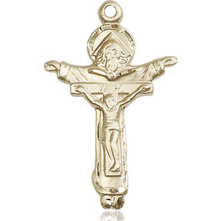 14kt Gold Trinity Crucifix Medal
