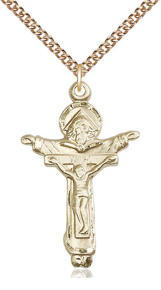 14kt Gold Trinity Crucifix Medal