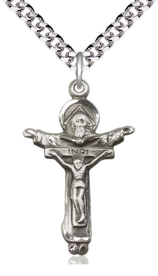 Sterling Silver Trinity Crucifix Medal Catholic Jewelry