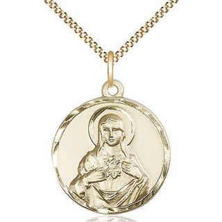 14kt Gold Filled Immaculate Heart of Mary Medal Catholic Jewelry