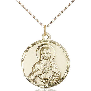 14kt Gold Filled Immaculate Heart of Mary Medal Catholic Jewelry