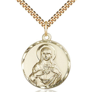 14kt Gold Filled Immaculate Heart of Mary Medal Catholic Jewelry