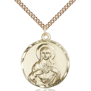 14kt Gold Filled Immaculate Heart of Mary Medal Catholic Jewelry