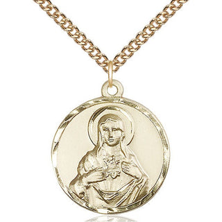 14kt Gold Filled Immaculate Heart of Mary Medal Catholic Jewelry