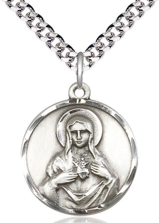 Sterling Silver Immaculate Heart of Mary Medal Catholic Jewelry