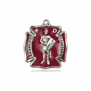 Pewter Saint Florian Medal Engraved Catholic Saint Jewelry