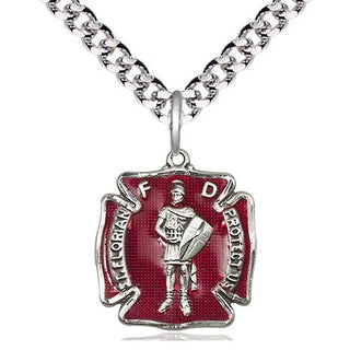 Pewter Saint Florian Medal Religious Jewelry Engraved Catholic Saint Jewelry