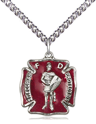 Sterling Silver Saint Florian Medal Religious Jewelry Engraved Catholic Saint Jewelry