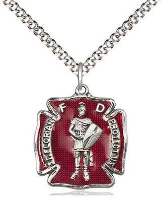 Sterling Silver Saint Florian Medal Religious Jewelry Engraved Catholic Saint Jewelry