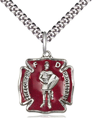 Sterling Silver Saint Florian Medal Religious Jewelry Engraved Catholic Saint Jewelry