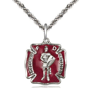 Sterling Silver Saint Florian Medal Religious Jewelry Engraved Catholic Saint Jewelry
