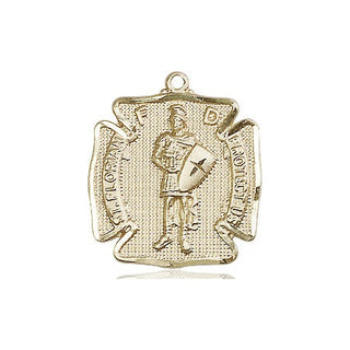 14kt Gold Filled Saint Florian Medal Engraved Catholic Saint Jewelry