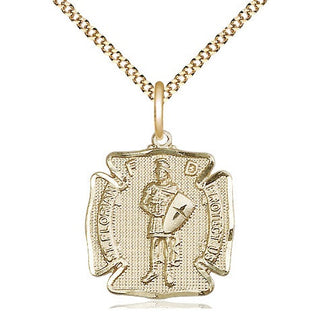 14kt Gold Filled Saint Florian Medal Religious Jewelry Engraved Catholic Saint Jewelry