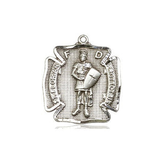 Sterling Silver Saint Florian Medal Religious Jewelry Engraved Catholic Saint Jewelry