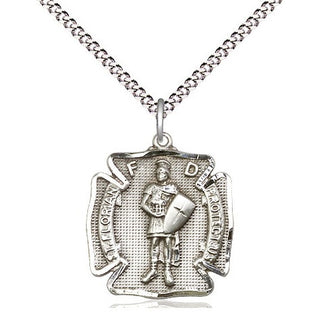 Sterling Silver Saint Florian Medal Religious Jewelry Engraved Catholic Saint Jewelry