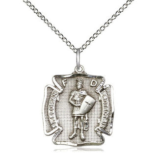 Sterling Silver Saint Florian Medal Religious Jewelry Engraved Catholic Saint Jewelry