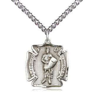 Sterling Silver Saint Florian Medal Religious Jewelry Engraved Catholic Saint Jewelry