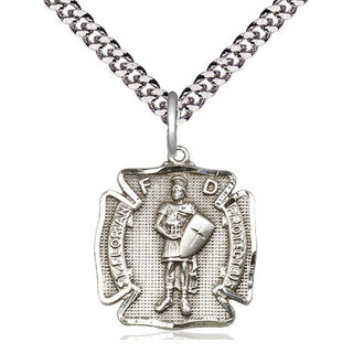 Sterling Silver Saint Florian Medal Religious Jewelry Engraved Catholic Saint Jewelry
