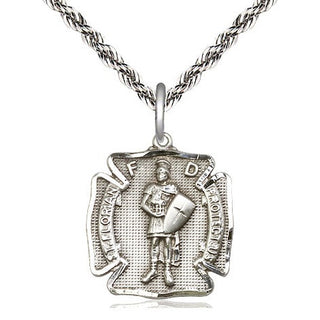 Sterling Silver Saint Florian Medal Religious Jewelry Engraved Catholic Saint Jewelry
