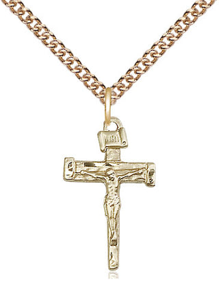 14kt Gold Filled Nail Crucifix Medal Religious Jewelry