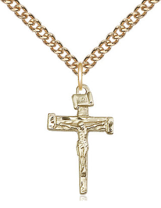 14kt Gold Filled Nail Crucifix Medal Religious Jewelry