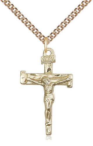 14kt Gold Filled Nail Crucifix Medal Catholic Jewelry
