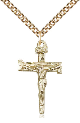 14kt Gold Filled Nail Crucifix Medal Catholic Jewelry