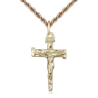 14kt Gold Filled Nail Crucifix Medal Catholic Jewelry