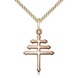 14kt Gold Filled Maronite Cross Medal Catholic Jewelry