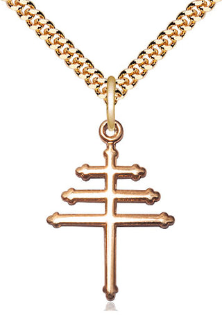 14kt Gold Filled Maronite Cross Medal Catholic Jewelry
