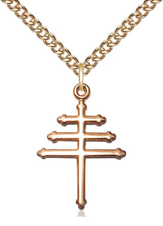 14kt Gold Filled Maronite Cross Medal Catholic Jewelry