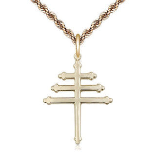 14kt Gold Filled Maronite Cross Medal Catholic Jewelry