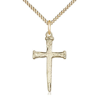 14kt Gold Filled Nail Cross Medal Catholic Jewelry