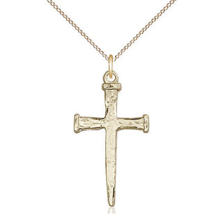 14kt Gold Filled Nail Cross Medal Catholic Jewelry