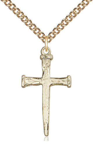 14kt Gold Filled Nail Cross Medal Catholic Jewelry