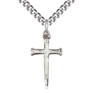 Sterling Silver Nail Cross Medal Catholic Jewelry