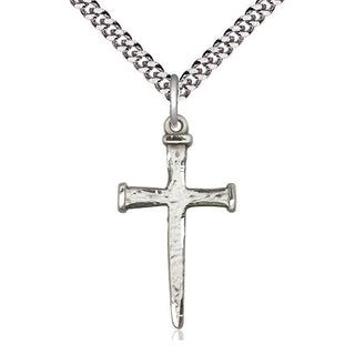 Sterling Silver Nail Cross Medal Catholic Jewelry