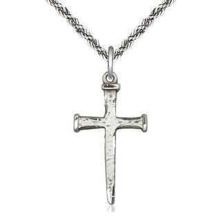 Sterling Silver Nail Cross Medal Catholic Jewelry