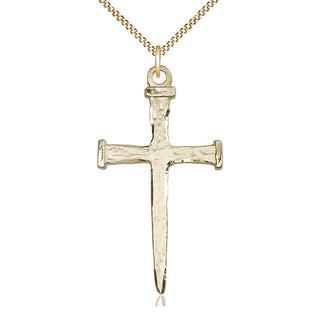 14kt Gold Filled Nail Cross Medal Catholic Jewelry