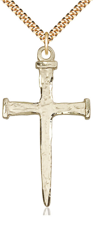 14kt Gold Filled Nail Cross Medal Catholic Jewelry